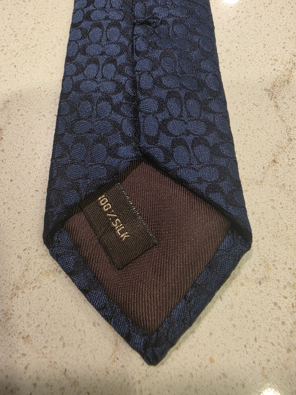 Coach 100% Silk Mens Tie - Navy Blue - Picture 2 of 7